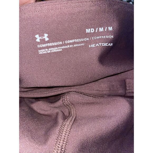 Under Armour Compression Heat Gear Leggings Pants Medium High Rise Mauve Pink - Picture 4 of 7